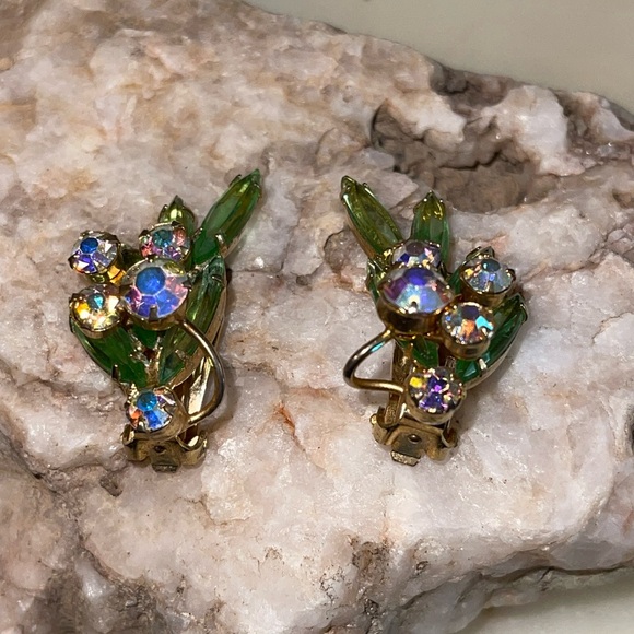 Lime Green Clip On Earrings - Picture 2 of 8